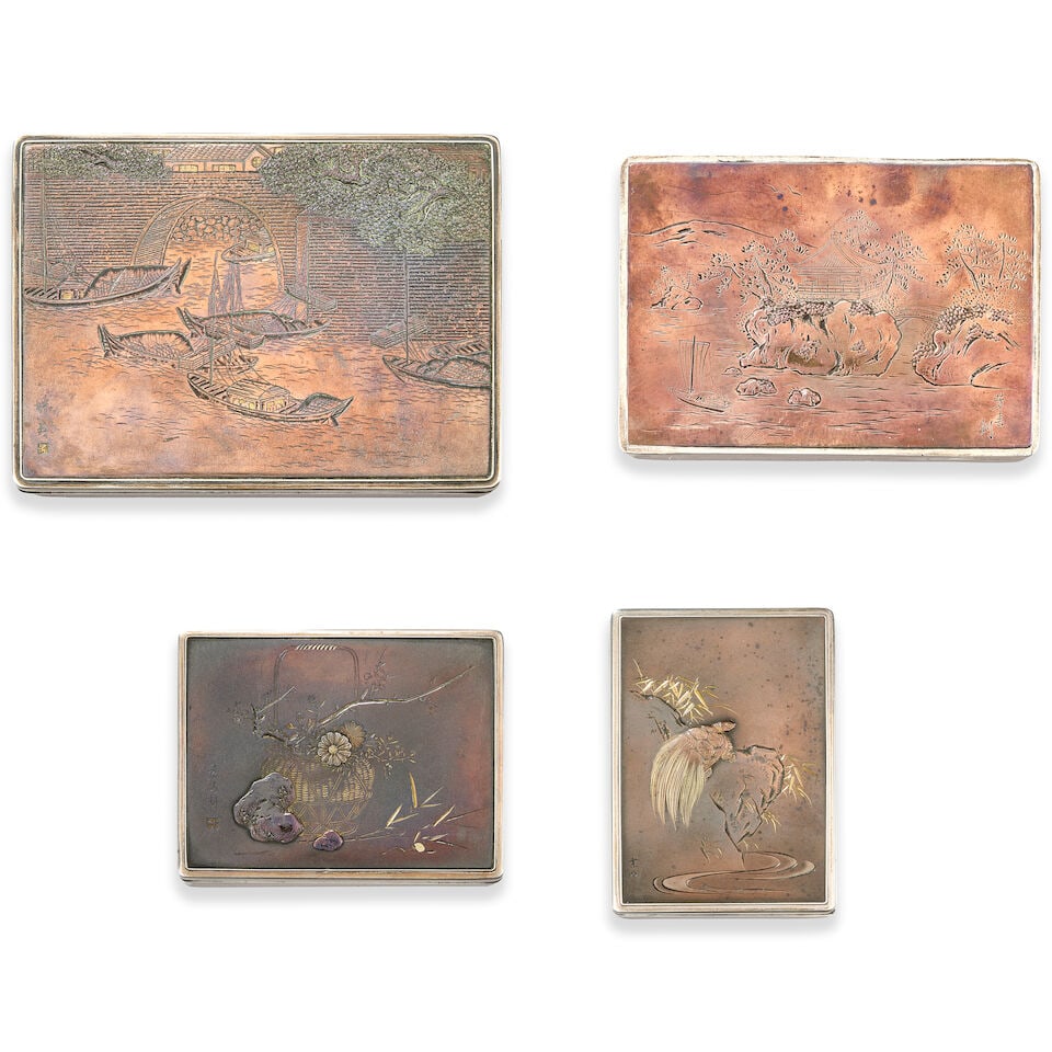 A GROUP OF FOUR SILVER MOUNTED AND MIXED METAL BOXES AND COVERS 19th/20th century (4) - 2