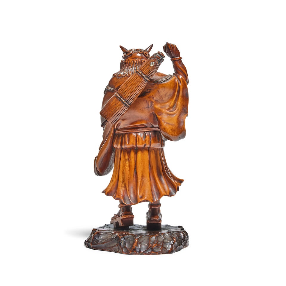 A BOXWOOD OKIMONO OF AN ONI Meiji period - 2