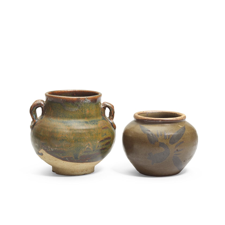 A RUSSET-STREAKED JAR AND AN OLIVE-GREEN-GLAZED JAR Song Dynasty (2) - 2