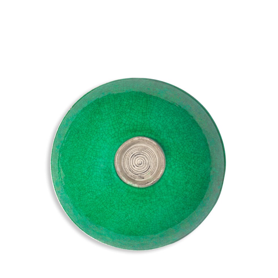 AN APPLE-GREEN-GLAZED DISH Qing Dynasty - 2
