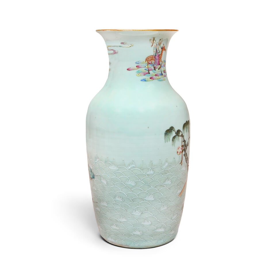A FAMILLE ROSE 'IMMORTALS' VASE 19th century - 2