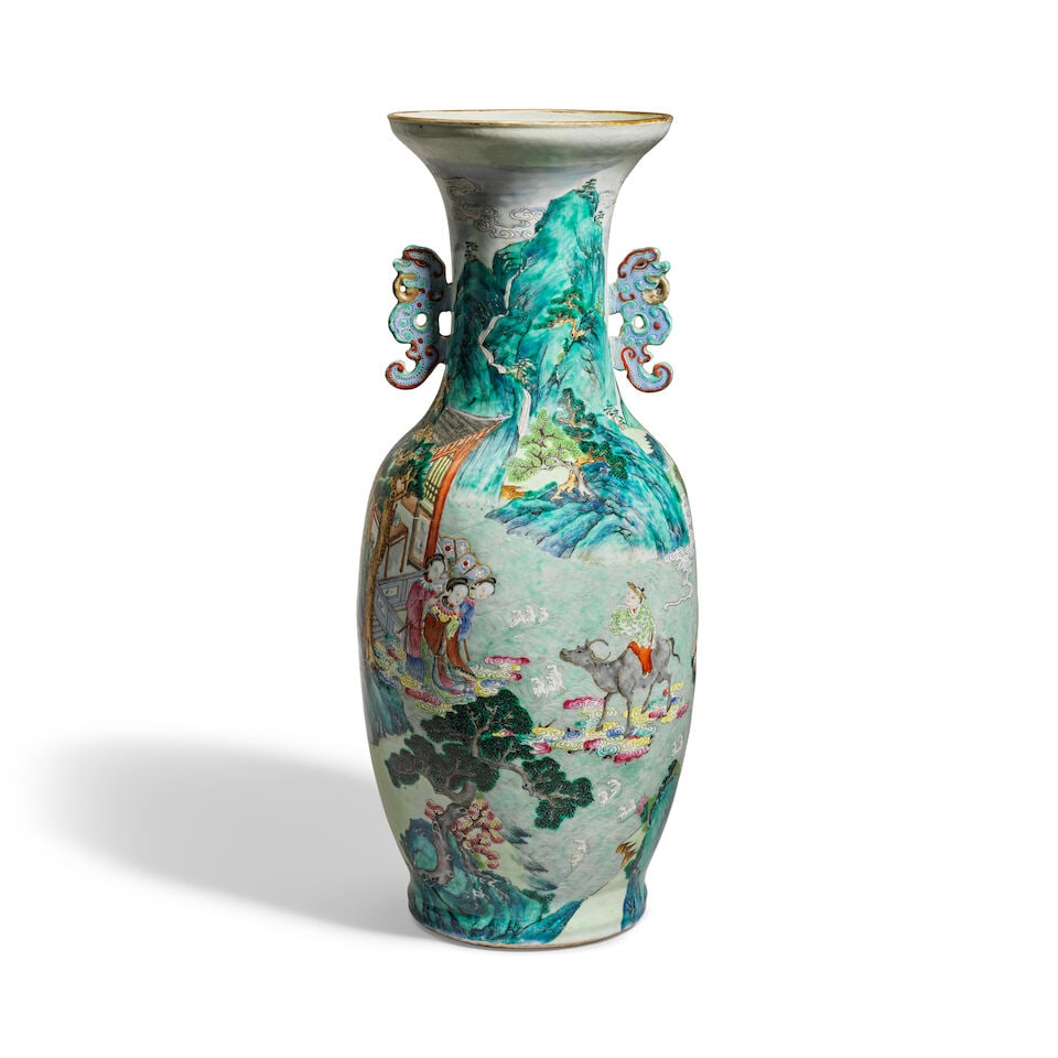 A FAMILLE ROSE 'SILK WEAVING' VASE Jiaqing - 2