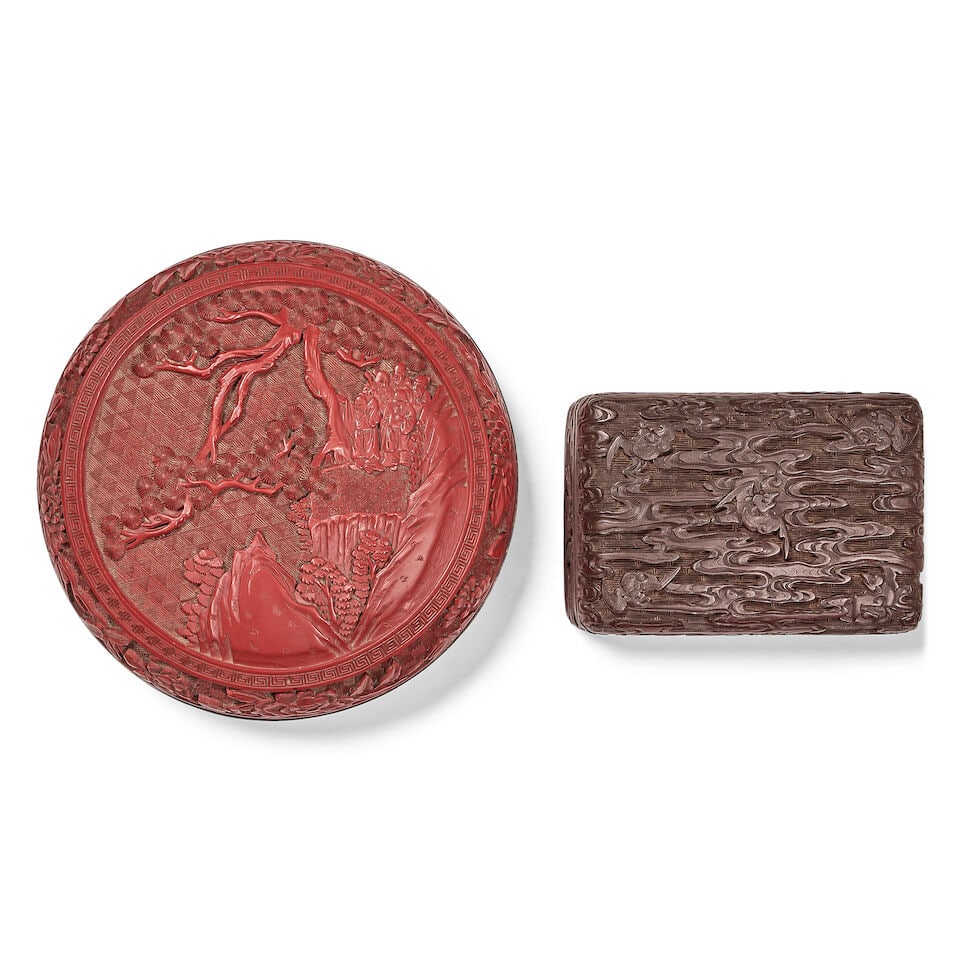 TWO CINNABAR LACQUER BOXES AND COVERS Late Qing Dynasty (4) - 2