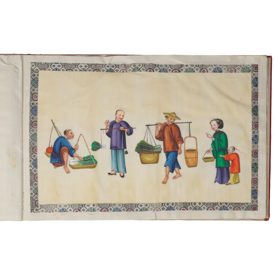 CHINESE ARTIST (19TH CENTURY) An album of twelve street vendor scenes - 2