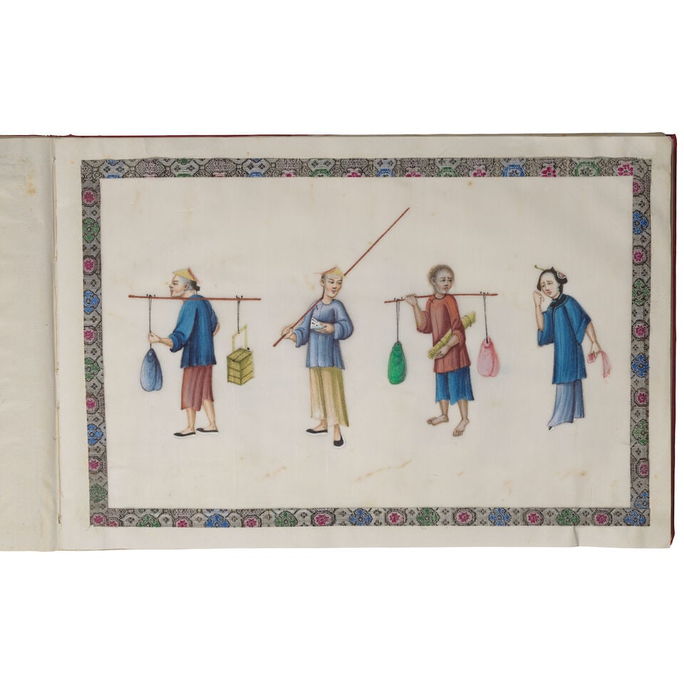 CHINESE ARTIST (19TH CENTURY) An album of twelve street vendor scenes - 5