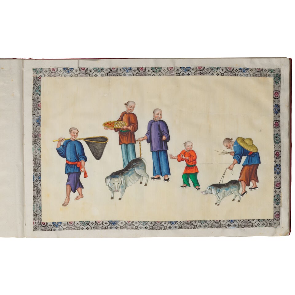 CHINESE ARTIST (19TH CENTURY) An album of twelve street vendor scenes - 7