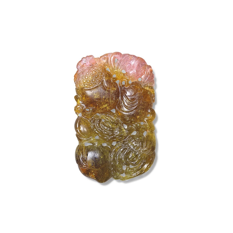 A PALE PINK AND GREEN TOURMALINE 'SANDUO' PENDANT 19th century - 2