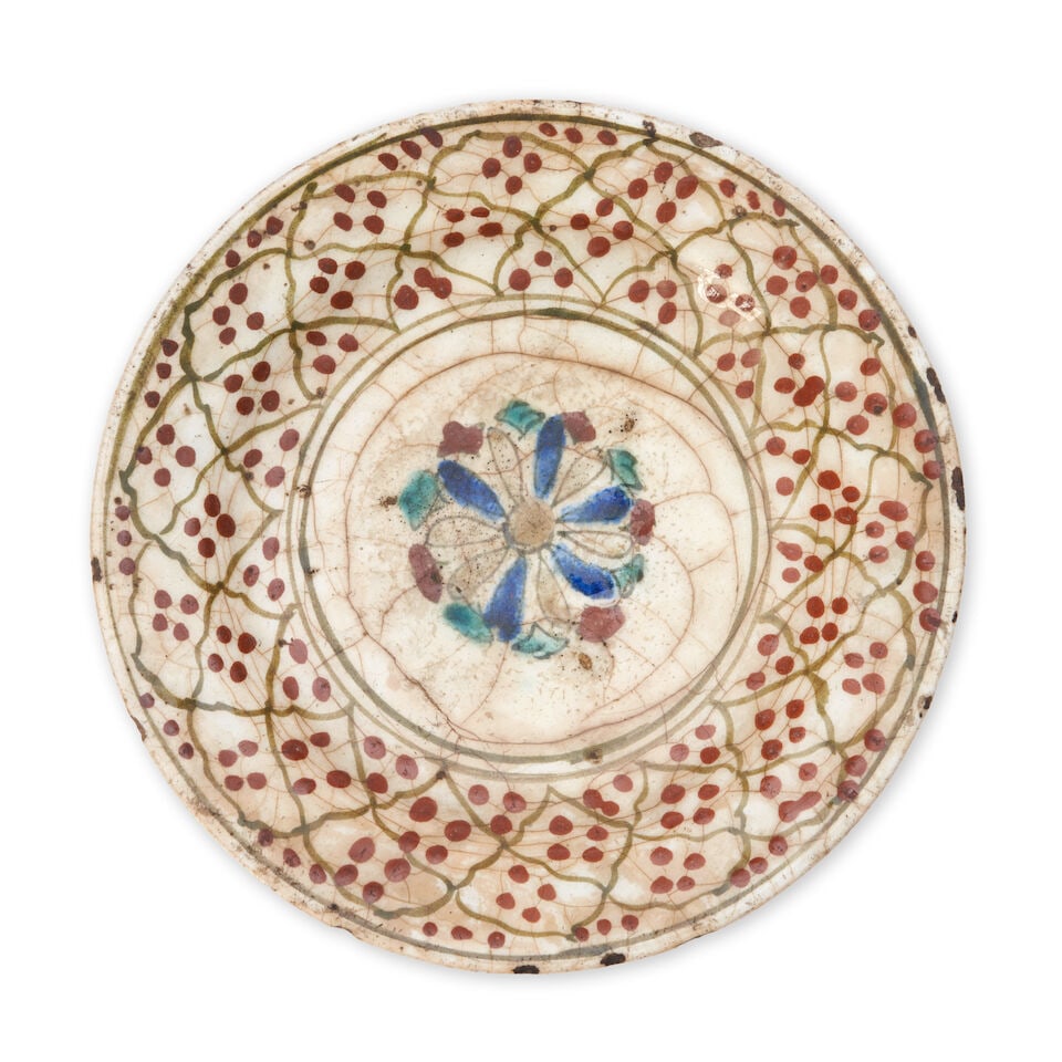 Safavid Kubachi Ware Dish Azerbaijan Diameter: 8 in; Height: 2 in. (1 of 3)