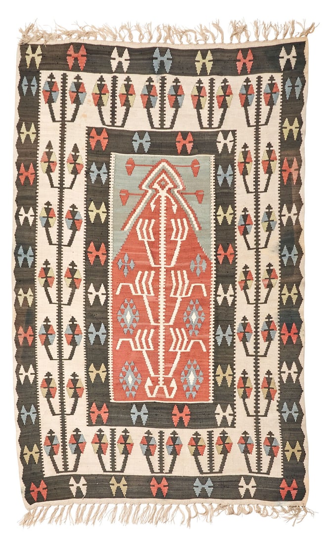 Silk Prayer Kilim Anatolia 2 ft. 9 in. x 4 ft. 6 in. (1 of 3)