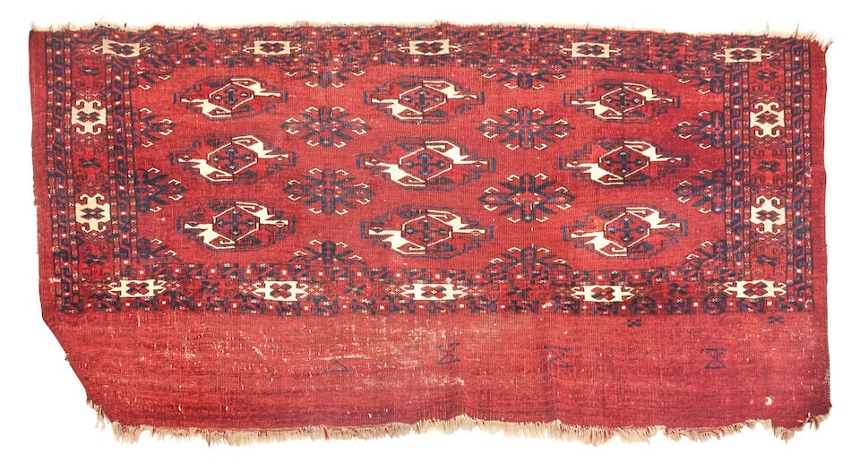 Turkmen Chuval Turkestan 4 ft. 9 in. x 2 ft. 8 in.: Turkmen Chuval Turkestan c. 1900 4 ft. 9 in. x 2 ft. 8 in. For further information on this lot please visit Bonhams.com For further information about this lot please