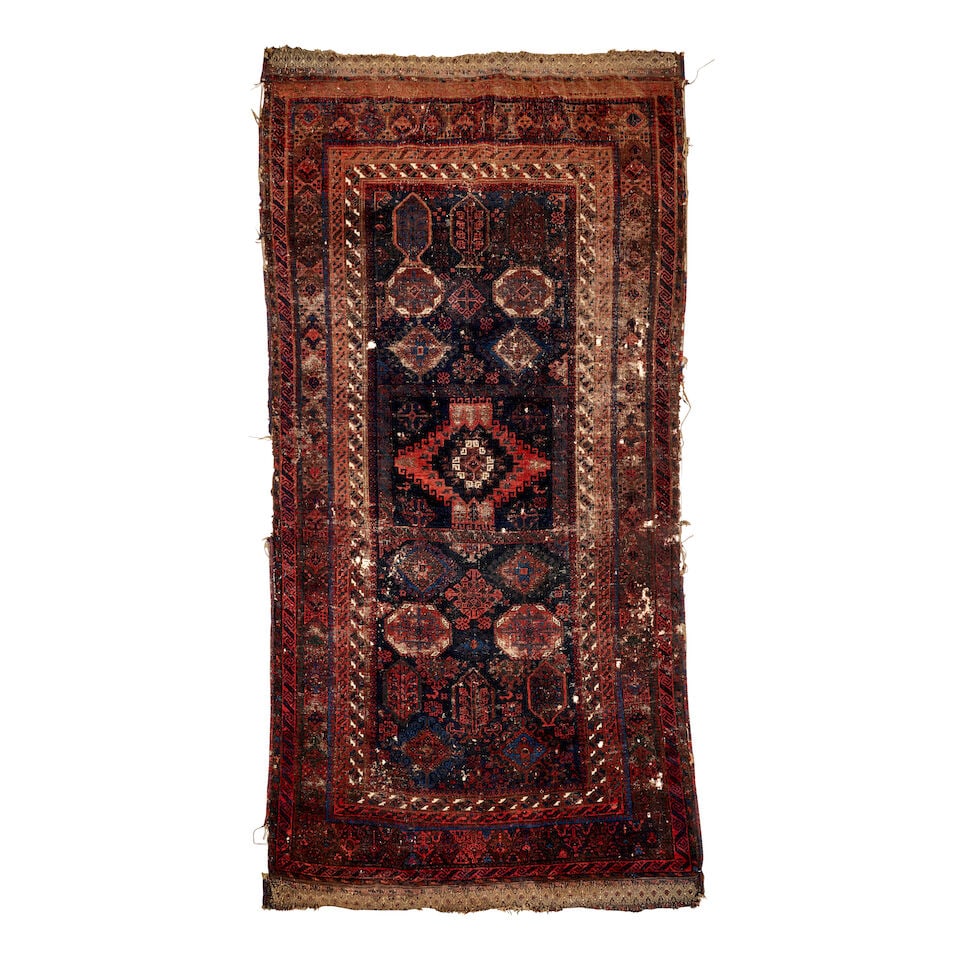Early Baluch Rug Afghanistan 4 ft. 3 in. x 8 ft. 8 in. (1 of 3)