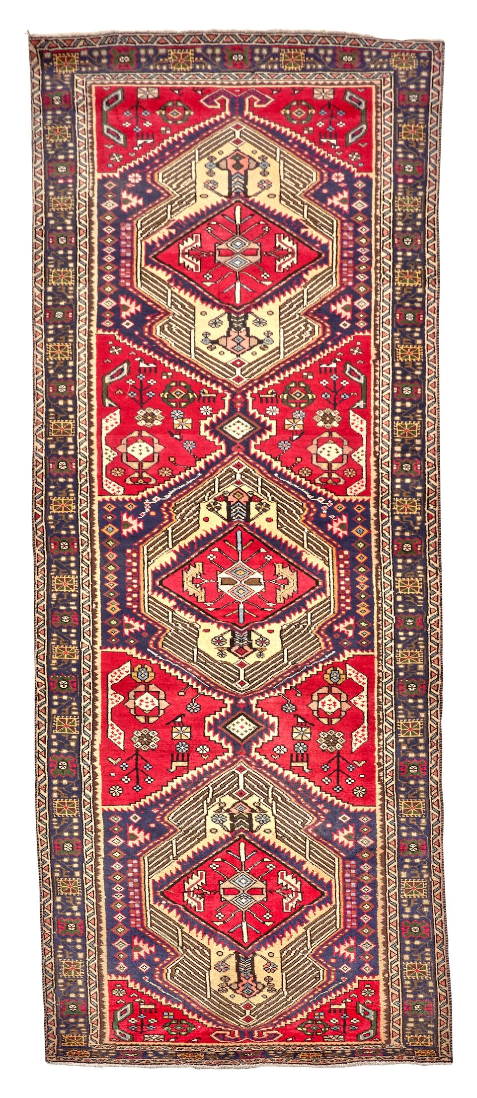 Heriz Runner 3 ft. 7 in. x 14 ft. 1 in.: Heriz Runner c. first half 20th century **Saleroom Notice: Special Conditions on the sale of Iranian-origin material: Due to U.S. Federal trade regulations, Bonhams Skinner places certain restrictions