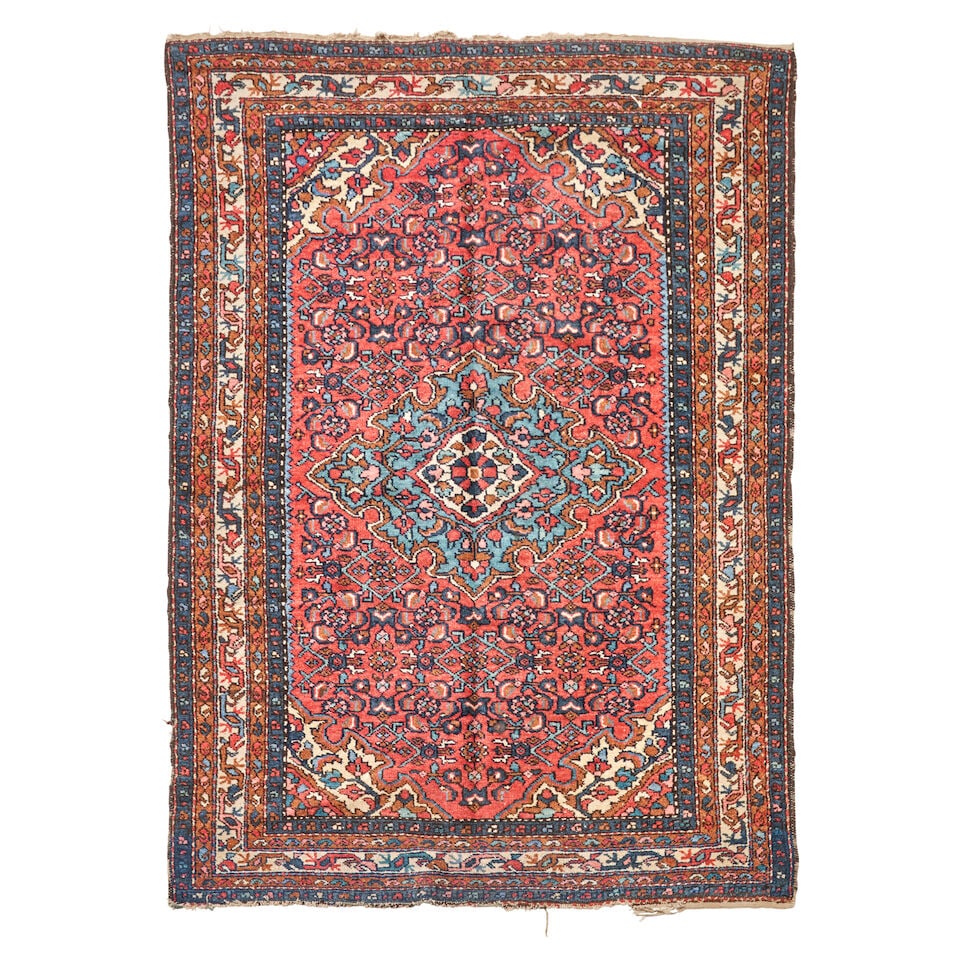 Hamadan Rug 4 ft. 10 in. x 6 ft. 10 in.: Hamadan Rug c. first quarter 20th century **Saleroom Notice: Special Conditions on the sale of Iranian-origin material: Due to U.S. Federal trade regulations, Bonhams Skinner places certain restrictio