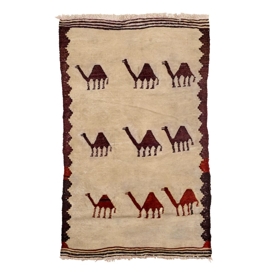 Kurdish Kilim 2 ft. 8 in. x 4 ft. 2 in.: Kurdish Kilim c. 20th century **Saleroom Notice: Special Conditions on the sale of Iranian-origin material: Due to U.S. Federal trade regulations, Bonhams Skinner places certain restrictions and limit