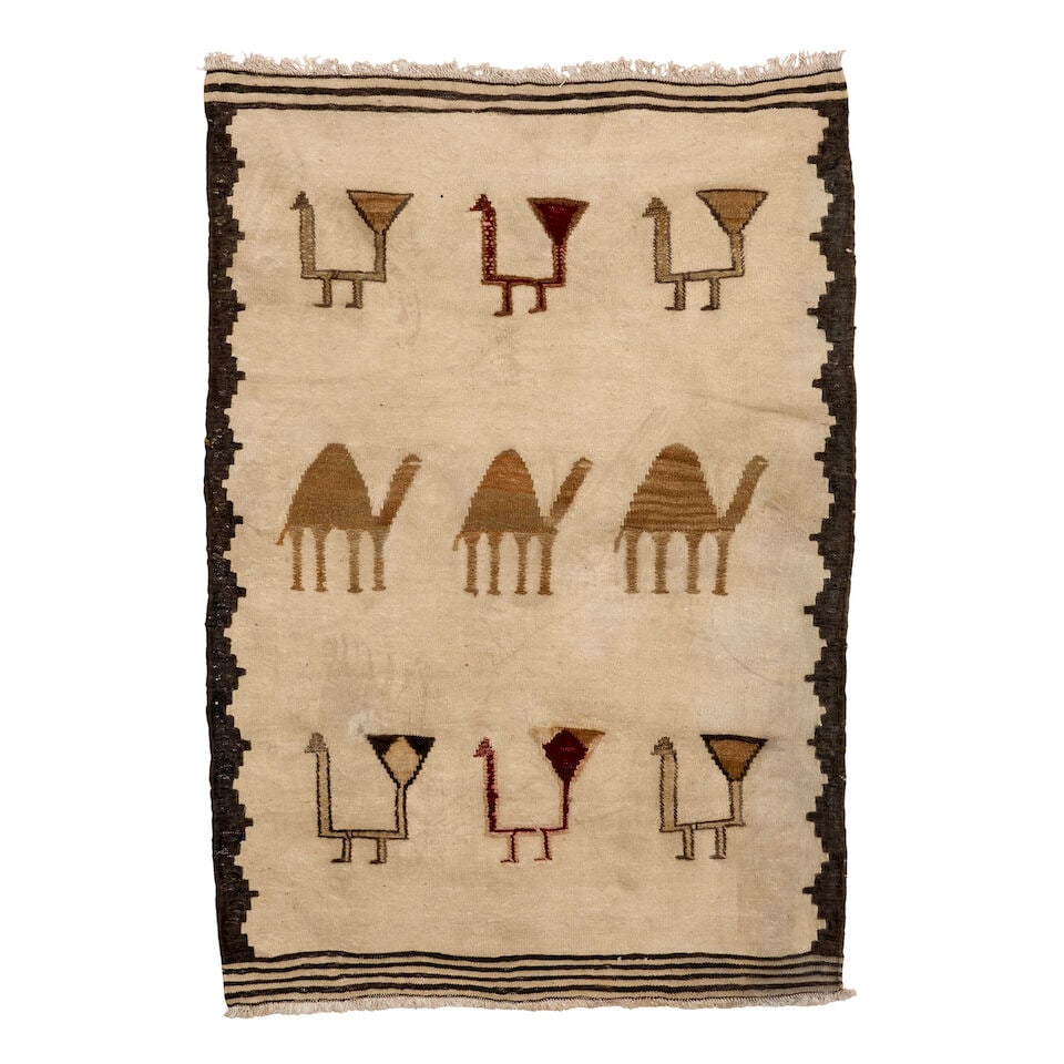 Kurdish Kilim 2 ft. 9 in. x 4 ft.: Kurdish Kilim c. 20th century **Saleroom Notice: Special Conditions on the sale of Iranian-origin material: Due to U.S. Federal trade regulations, Bonhams Skinner places certain restrictions and limit