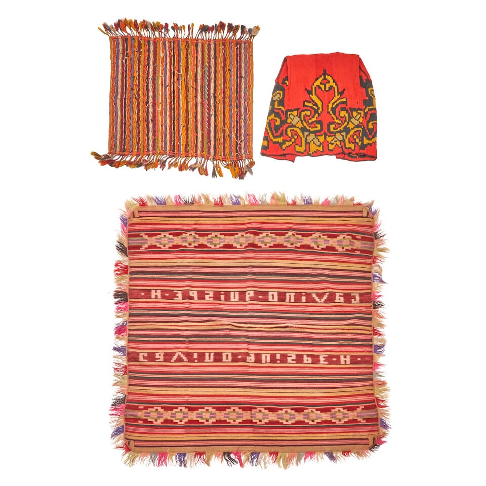 Three Central/South American Weavings Central and South America 1 ft. 9 in. x 2 ft; 2 ft. 5 in. ... - 2