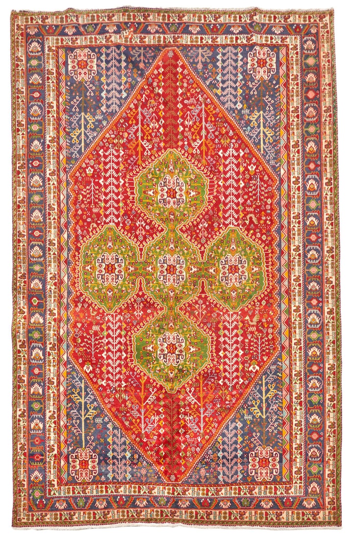 Qashquli Carpet with Green 8 ft. 4 in. x 12 ft. 10 in. (1 of 5)