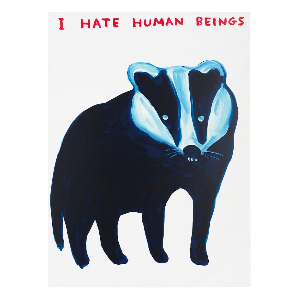 David Shrigley (British, born 1968) I Hate Human Beings Screenprint in colours, 2021, on wove pa... (1 of 1)