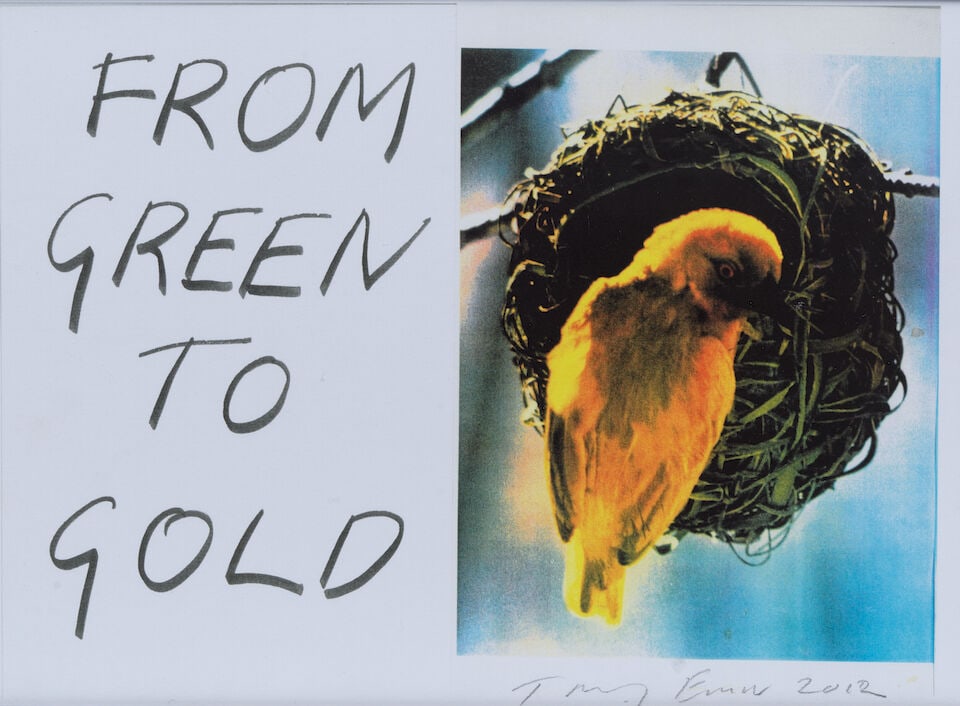 Dame Tracey Emin (British, born 1963) From Green to Gold Digital print in colours, 2012, on thin...: Dame Tracey Emin (British, born 1963) From Green to Gold Digital print in colours, 2012, on thin wove paper, signed and dated in pencil, published by Emin International, London, the full sheet,