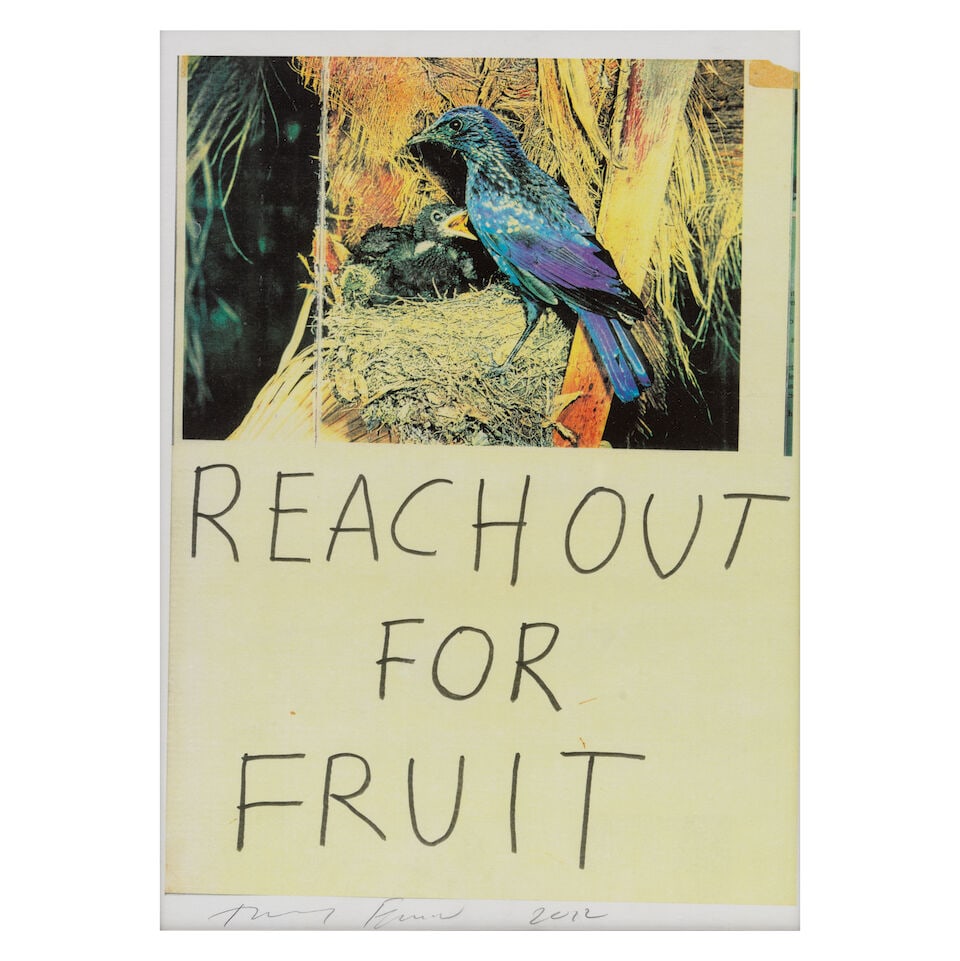 Dame Tracey Emin (British, born 1963) Reach Out for Fruit Inkjet print in colours, 2012, on thin... (1 of 2)