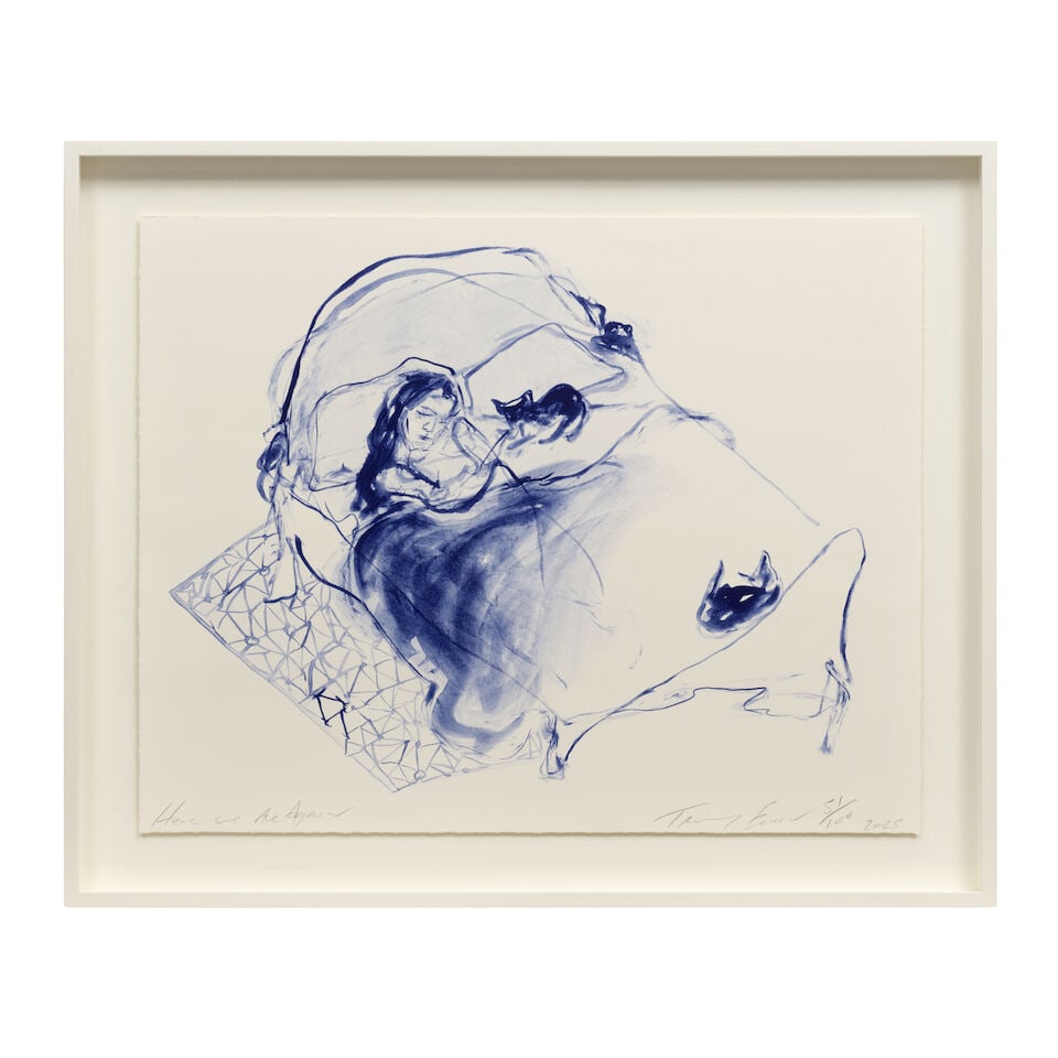 Dame Tracey Emin (British, born 1963) Here We Are Again Lithograph, 2025, on Somerset Velvet War... - 2
