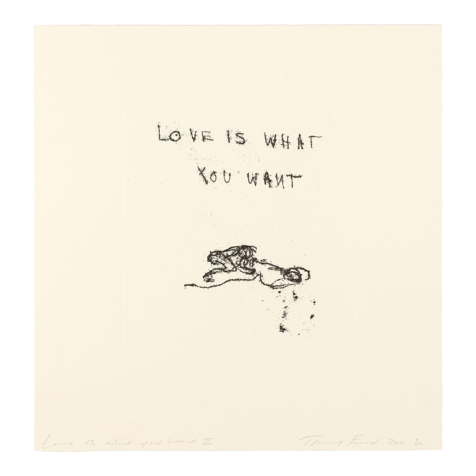 Dame Tracey Emin (British, born 1963) Love is What You Want II Polymer gravure etching, 2011, on... (1 of 1)