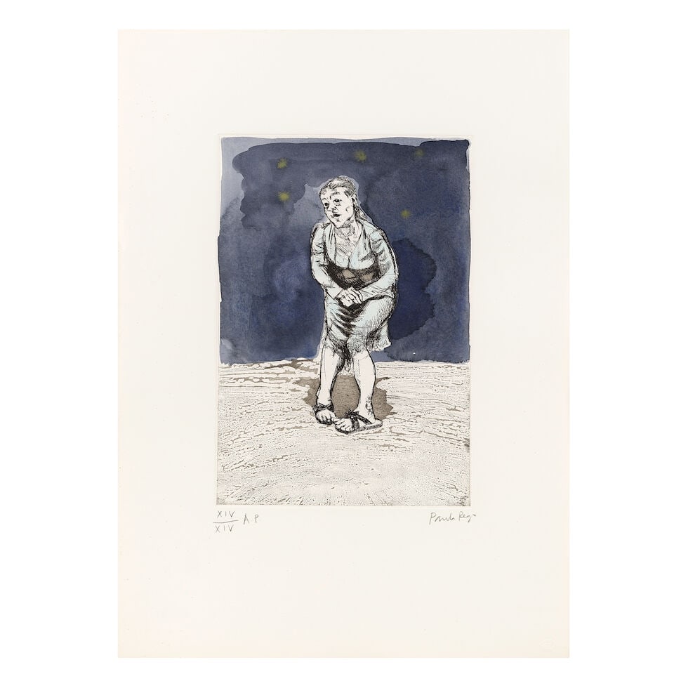 Dame Paula Rego R.A. (British, 1935-2022) The Voices III, from The Children's Crusade Etching wi...: Dame Paula Rego R.A. (British, 1935-2022) The Voices III, from The Children's Crusade (Rosenthal 143) Etching with sugar-lift aquatint, 1996-98, on Somerset wove paper, signed and inscribed 'XIV/XIV A