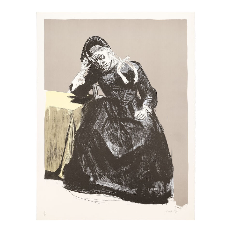 Dame Paula Rego R.A. (British, 1935-2022) In the Comfort of the Bonnet, from Jane Eyre- The Guar...: Dame Paula Rego R.A. (British, 1935-2022) In the Comfort of the Bonnet, from Jane Eyre- The Guardians (Rosenthal 204) Lithograph in colours, 2001-02, on Somerset Velvet paper, signed and numbered