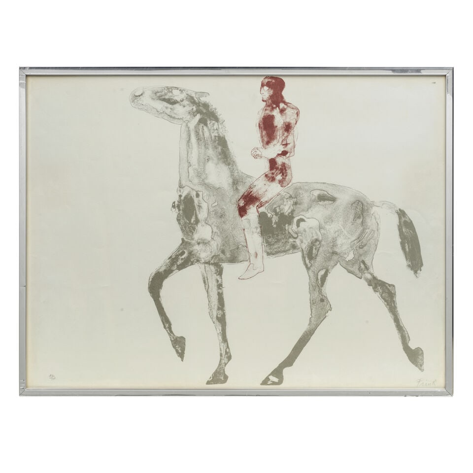 Dame Elisabeth Frink R.A. (British, 1930-1993) Horse and Rider IV Lithograph in colours, 1970-71... - 3