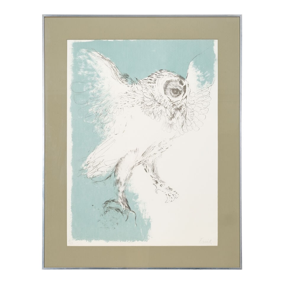 Dame Elisabeth Frink R.A. (British, 1930-1993) Owl, from Images Lithograph in colours, 1967, on ... - 2