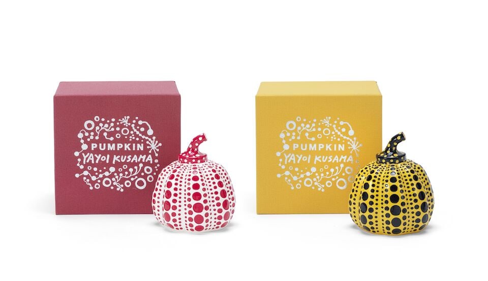 Yayoi Kusama (Japanese, born 1929) Pumpkin (Red & Yellow) Two painted cast resin multiples, 2013... (1 of 1)