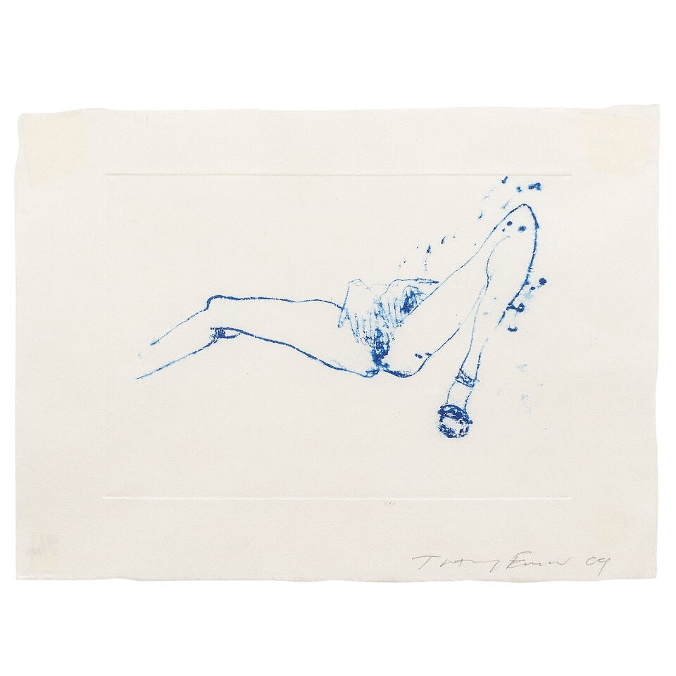 Dame Tracey Emin (British, born 1963) Suffer Love, from One Thousand Drawings Polymer gravure et...: Dame Tracey Emin (British, born 1963) Suffer Love, from One Thousand Drawings Polymer gravure etching, 2009, on Japanese Misumi White paper, signed and dated in pencil, from the edition of 250, publis