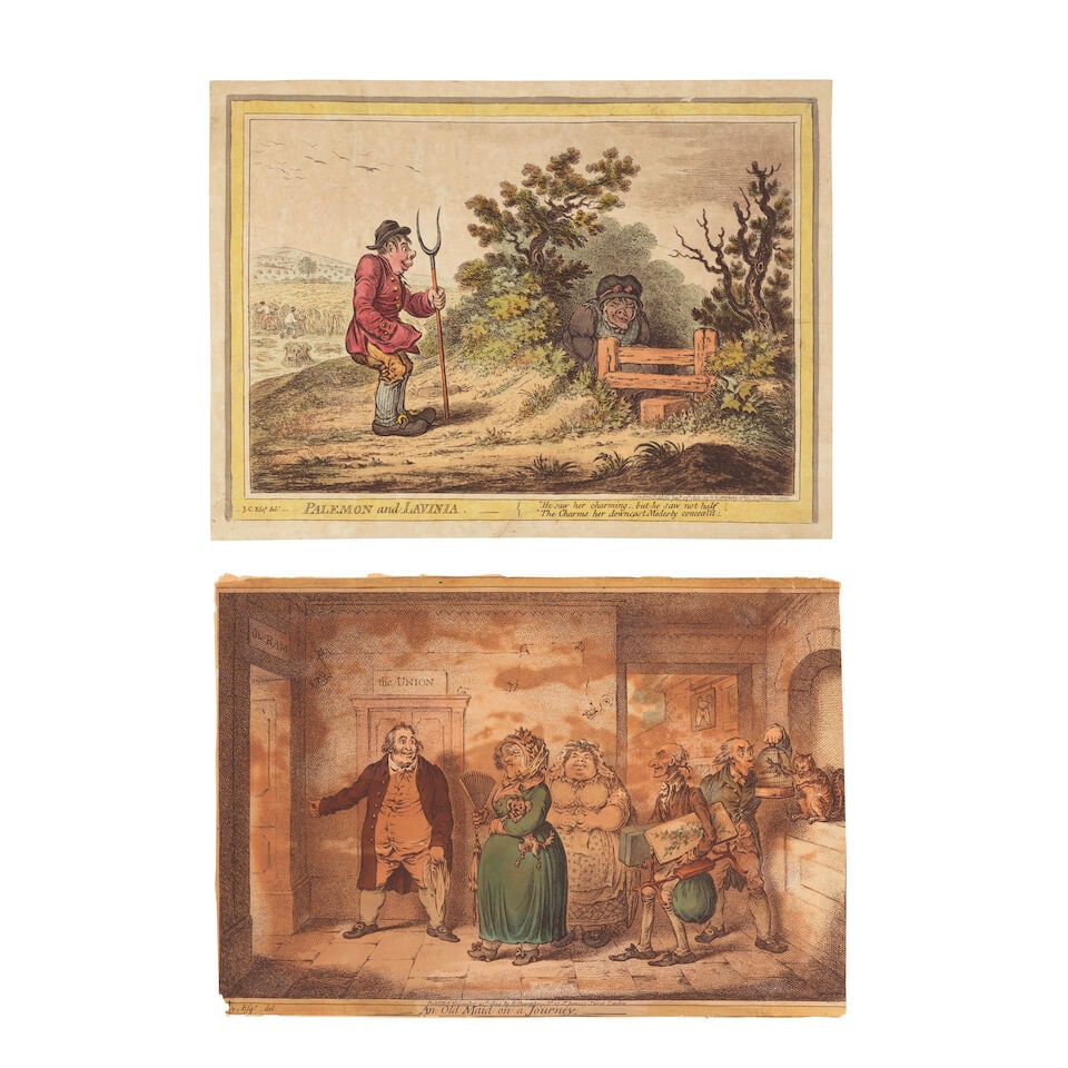 James Gillray (British, 1756-1815) An old Maid on a Journey; Palemon and Lavinia Two etchings wi... (1 of 3)
