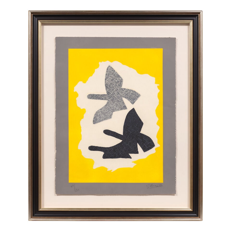 Georges Braque (French, 1882-1963) Les trois oiseaux en vol Etching with aquatint in colours, 19... - 2