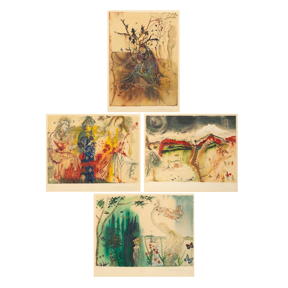 Salvador Dalí (Spanish, 1904-1989) The Four Seasons The complete set of four lithographs in... (1 of 9)