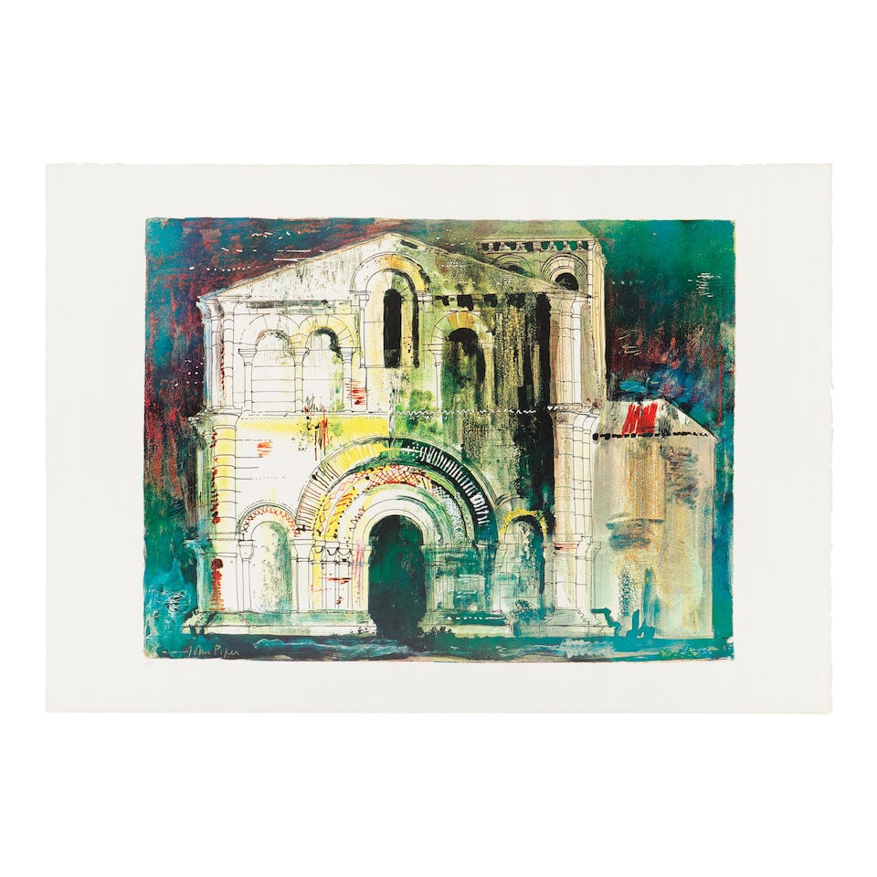John Piper C.H. (British, 1903-1992) Jazenne, Charente Screenprint in colours, 1968, on wove pap... (1 of 1)
