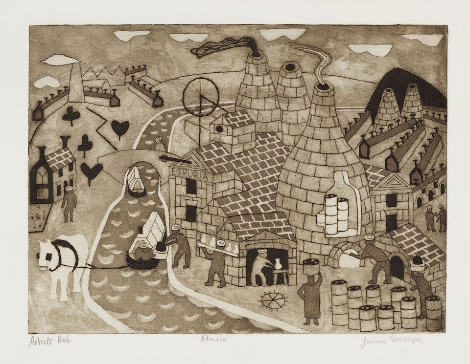 Julian Trevelyan R.A. (British, 1910-1988) Islam; Etruria Two etchings with aquatint, 1973-76, o... - 4