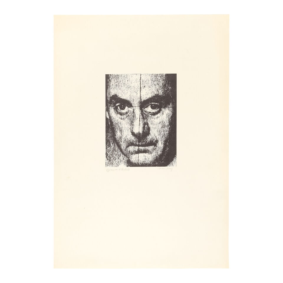 Man Ray (American, 1890-1976) Autoportrait (Self Portrait) Lithograph, 1972, on wove paper, sign...: Man Ray (American, 1890-1976) Autoportrait (Self Portrait) (Anselmino 101) Lithograph, 1972, on wove paper, signed and inscribed 'Epreuve d'artiste' in pencil, an artist's proof aside from the