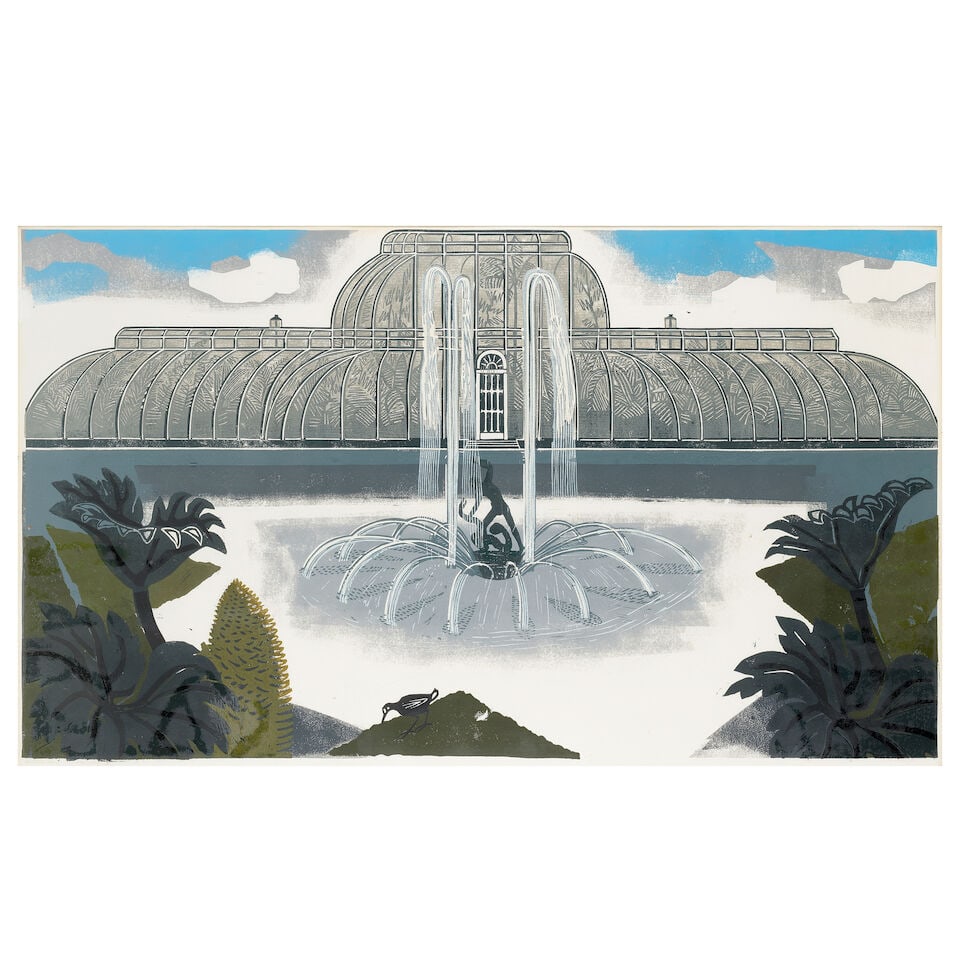 Edward Bawden R.A. (British, 1903-1989) The Palm House Linocut in colours, 1963, on wove paper, ...: Edward Bawden R.A. (British, 1903-1989) The Palm House (Greenwood MG.062) Linocut in colours, 1963, on wove paper, signed, titled and inscribed 'Artist's Proof 18/50' in ink, one of fifty artist's pro