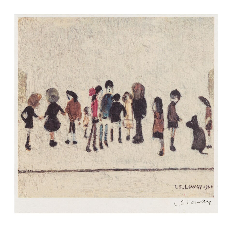 Laurence Stephen Lowry R.A. (British, 1887-1976) Group of Children Offset lithograph in colours,... (1 of 4)