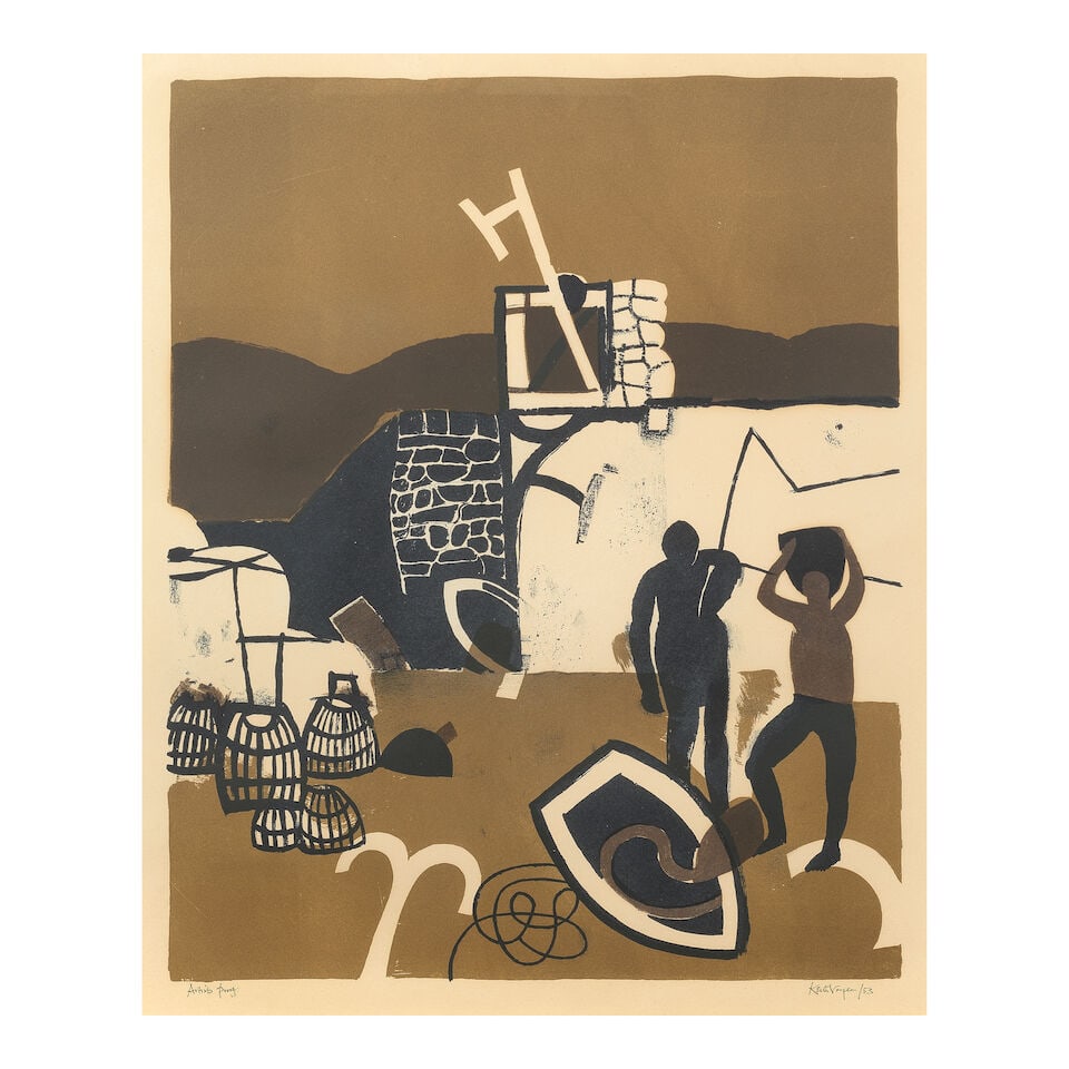 Keith Vaughan (British, 1912-1977) The Old Seaweed Hoist Lithograph in colours, 1953, on Marais ... (1 of 2)