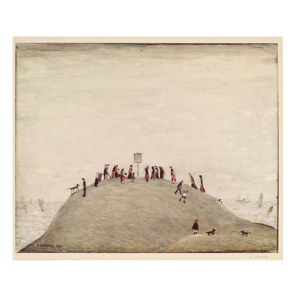 Laurence Stephen Lowry R.A. (British, 1887-1976) The Notice Board Offset lithograph in colours, ...: Laurence Stephen Lowry R.A. (British, 1887-1976) The Notice Board Offset lithograph in colours, 1975, on wove paper, signed in pencil, from the edition of 500, printed by Chorley & Pickersgill Ltd., L