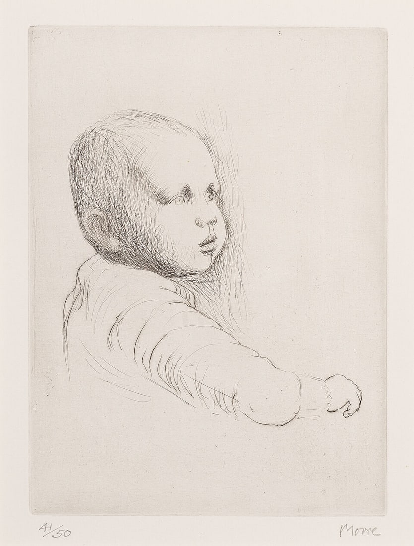Henry Moore O.M., C.H. (British, 1898-1986) Child study Etching, 1979, on wove paper, signed and... (1 of 2)