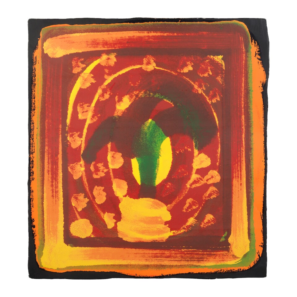 Sir Howard Hodgkin (British, 1932-2017) Still Life Screenprint in colours, 1980, on Arches wove ...: Sir Howard Hodgkin (British, 1932-2017) Still Life (Heenk pg. 222) Screenprint in colours, 1980, on Arches wove paper, numbered 62/100 in pencil, printed by Kelpra Studio, published by Bernard