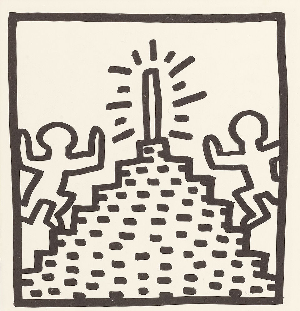Keith Haring (American, 1958-1990) Eight Coloring Book Plates, from Keith Haring Eight double-si... - 2