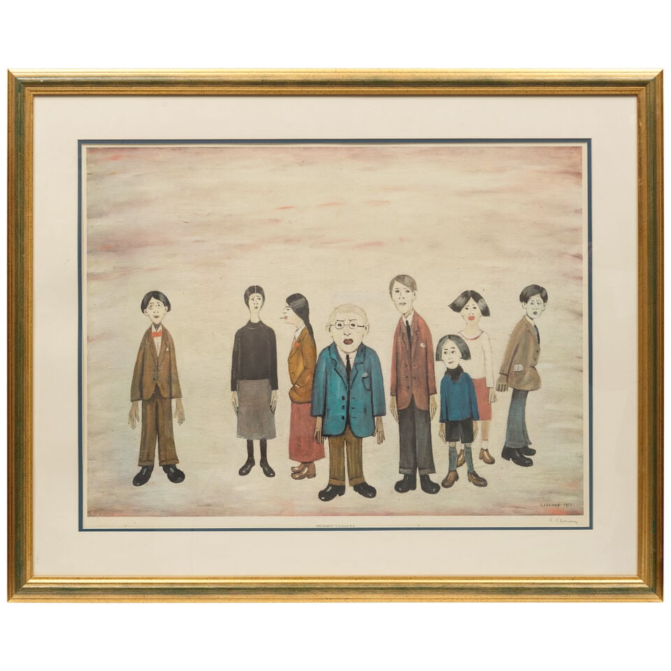 Laurence Stephen Lowry R.A. (British, 1887-1976) His Family Offset lithograph in colours, 1972, ... - 2