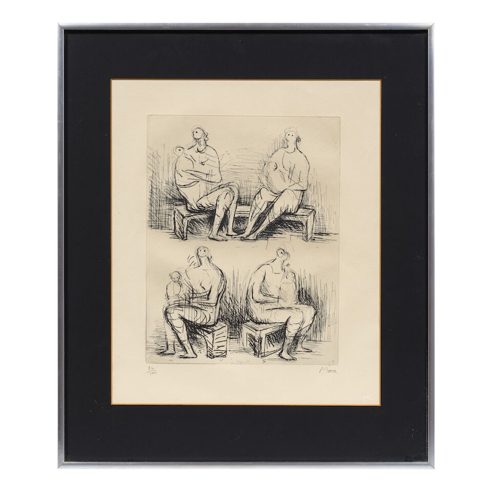 Henry Moore O.M., C.H. (British, 1898-1986) Four Mothers Etching, 1971-72, on wove paper, signe... - 2
