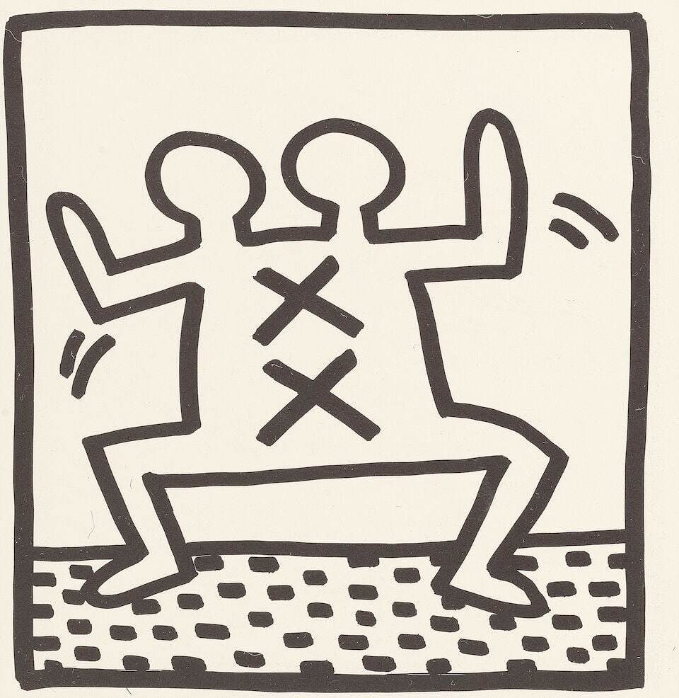 Keith Haring (American, 1958-1990) Eight Coloring Book Plates, from Keith Haring Eight double-si... - 2