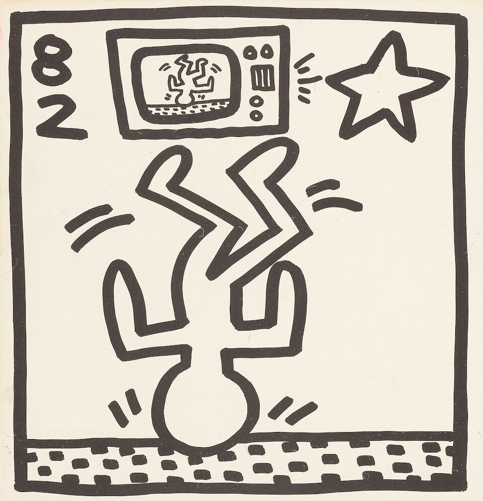 Keith Haring (American, 1958-1990) Eight Coloring Book Plates, from Keith Haring Eight double-si... - 3