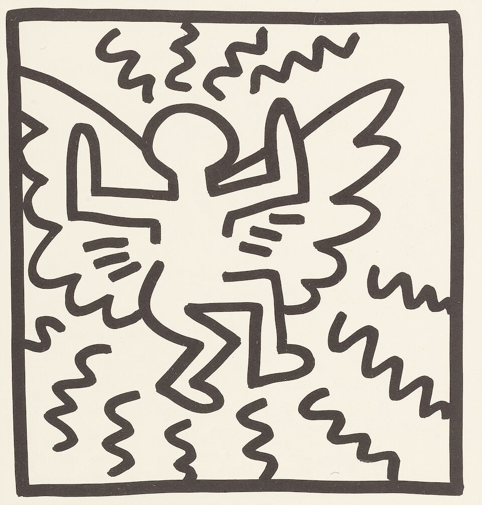 Keith Haring (American, 1958-1990) Eight Coloring Book Plates, from Keith Haring Eight double-si... - 8